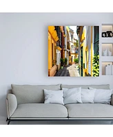 Philippe Hugonnard Made in Spain 3 Yellow Street in Seville Canvas Art - 36.5" x 48"