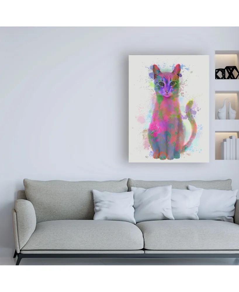Fab Funky Cat Rainbow Splash Canvas Art