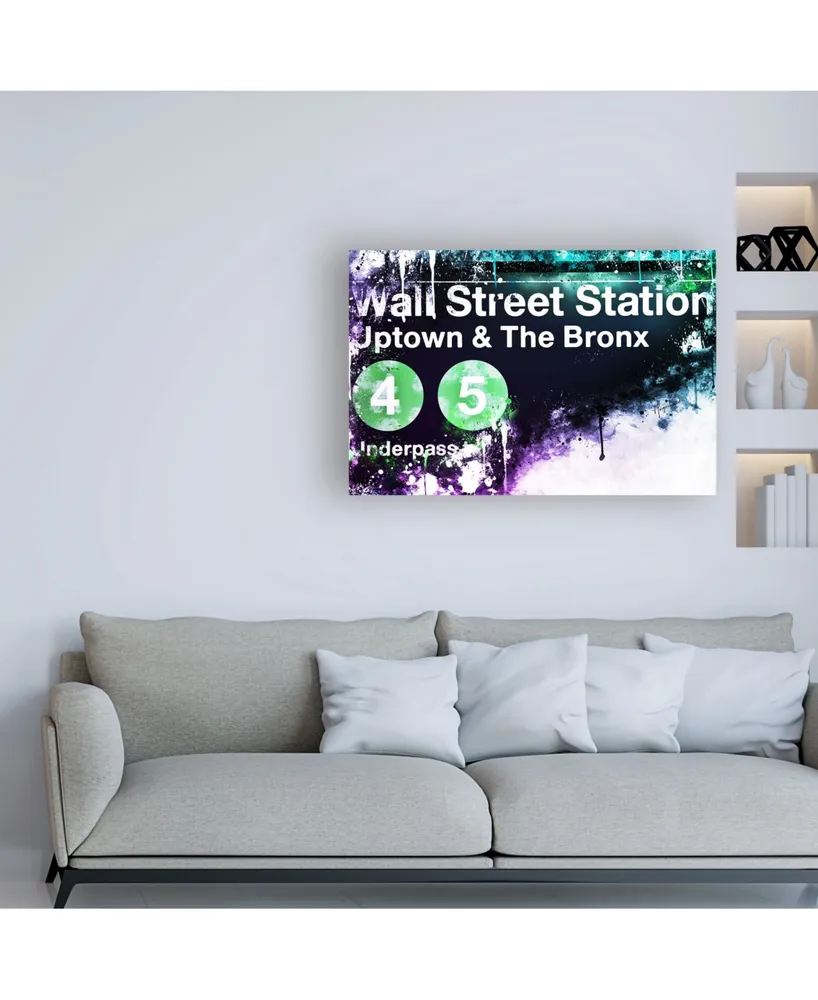 Philippe Hugonnard Nyc Watercolor Collection - Wall Street Station Canvas Art