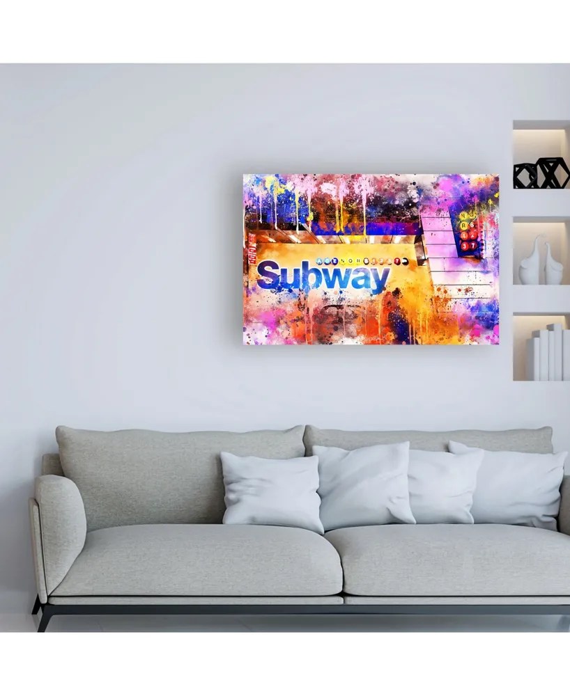 Philippe Hugonnard Nyc Watercolor Collection - Subway Station Canvas Art