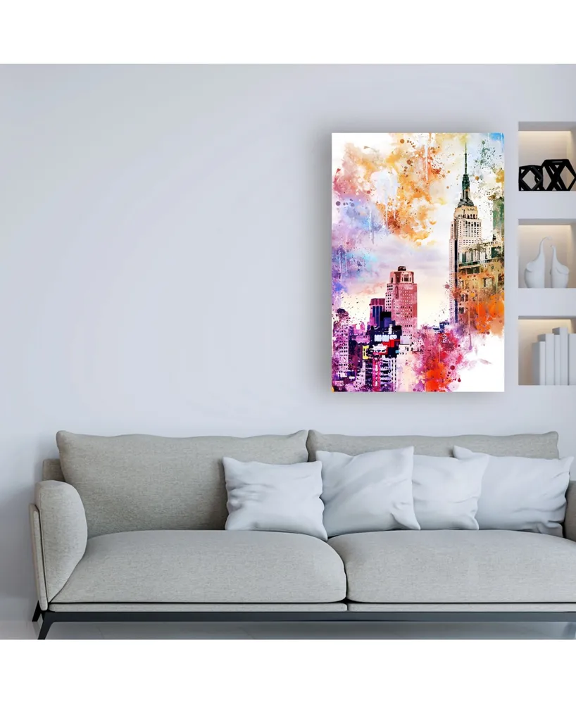 Philippe Hugonnard Nyc Watercolor Collection - the Empire State Building Canvas Art