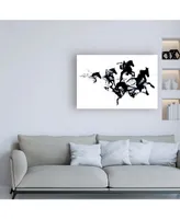 Robert Farka Black Horses Abstract Canvas Art