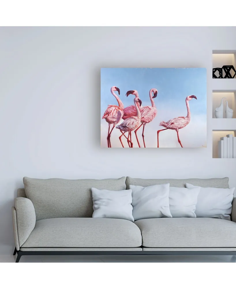 Lucia Hefferna Pink Ladies Flamingos Canvas Art - 27" x 33.5"