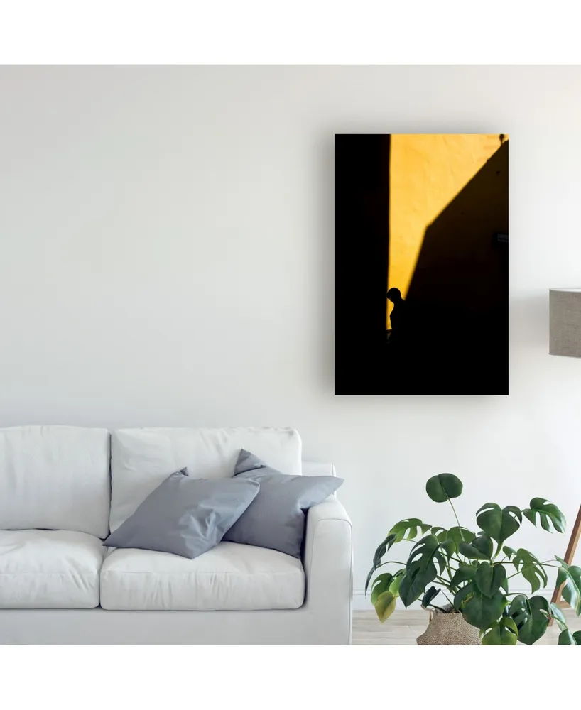 Enrico Finotti Re Silhouette on Yellow Canvas Art