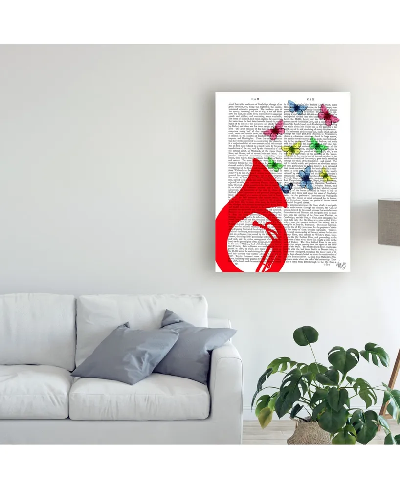 Fab Funky Tuba with Butterflies Canvas Art