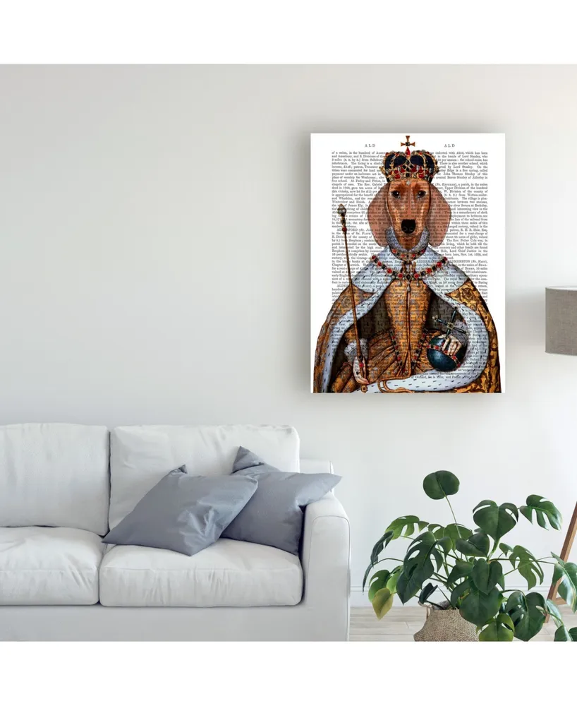 Fab Funky Dachshund Queen Canvas Art - 27" x 33.5"