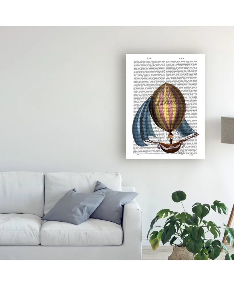 Fab Funky Airship with Blue Sails Canvas Art