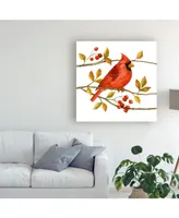 Jane Maday Birds and Berries Iii Canvas Art - 15.5" x 21"