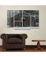 Kurt Shaffer Christmas Barn in the Snow Multi Panel Art Set 6 Piece - 49" x 19"