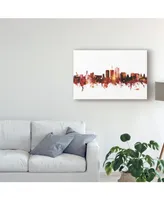 Michael Tompsett Tucson Arizona Skyline Red Canvas Art - 15" x 20"