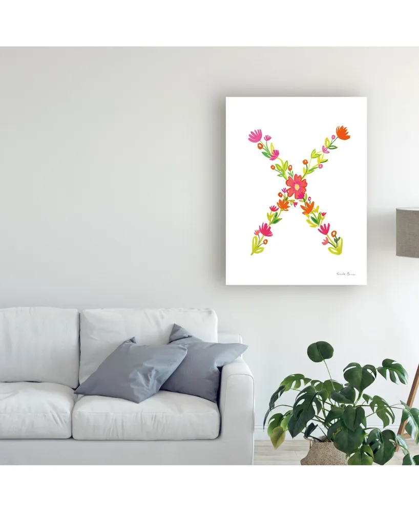 Farida Zaman Floral Alphabet Letter Xxiv Canvas Art