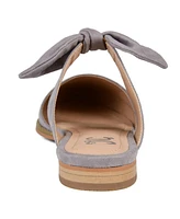 Journee Collection Women's Telulah Wide Width Bow Slip On Flat Mules
