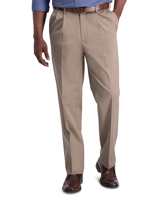 Haggar Men's Iron Free Premium Khaki Classic-Fit Pleated Pant