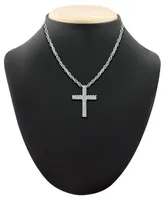 Diamond Cross Pendant Necklace in 14k White Gold (1/10 ct. t.w.)
