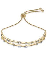 I.n.c. International Concepts Gold-Tone Crystal Double-Row Slider Bracelet, Created for Macy's