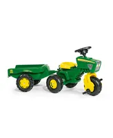 Rolly Toys John Deere 3 Wheel Trike Pedal Tractor with Removable Hauling Trailer