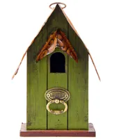 Glitzhome Rustic Garden Distressed Solid Wood Decorative Bird House