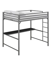 EveryRoom Mason Metal Full Loft Bed with Desk