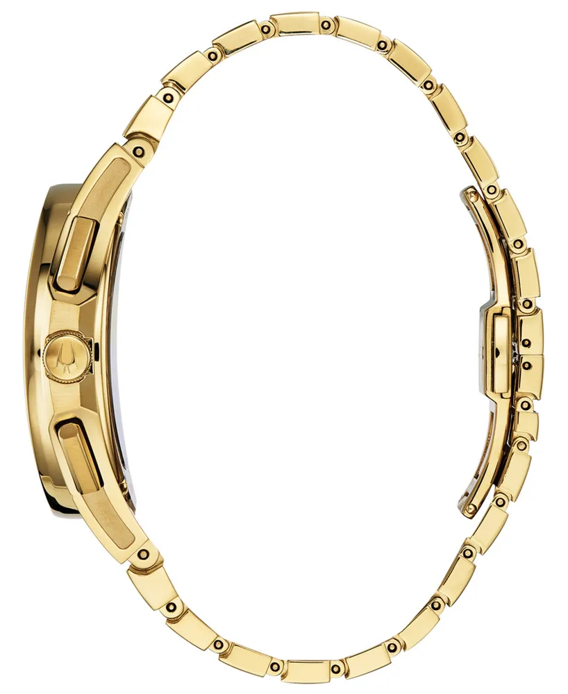 Bulova Men's Chronograph Curv Progressive Sport Gold-Tone Stainless Steel Bracelet Watch 44mm