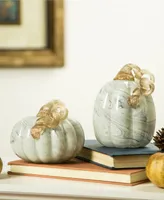 Glitzhome Small Short Glass Pumpkin