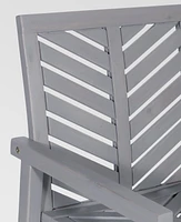 Walker Edison Outdoor Chevron Chair, Set of 2