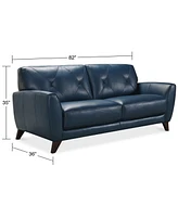 Myia 82" Tufted Back Leather Sofa, Created for Macy's