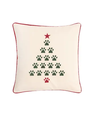C&F Home Christmas Tree Paws Pillow, 18" x 18"