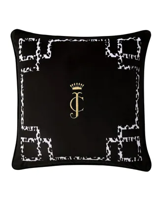 Juicy Couture Lattice Embroidered Velvet Decorative Pillow, 20" x 20"