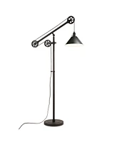 Hudson & Canal Descartes Floor Lamp In Blackened Bronze With Pulley System