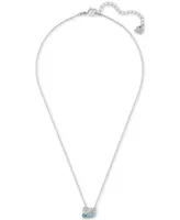Swarovski Silver-Tone Small Pave Swan Pendant Necklace, 14" + 7/8" extender