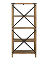 Walker Edison Farmhouse Metal X Bookcase