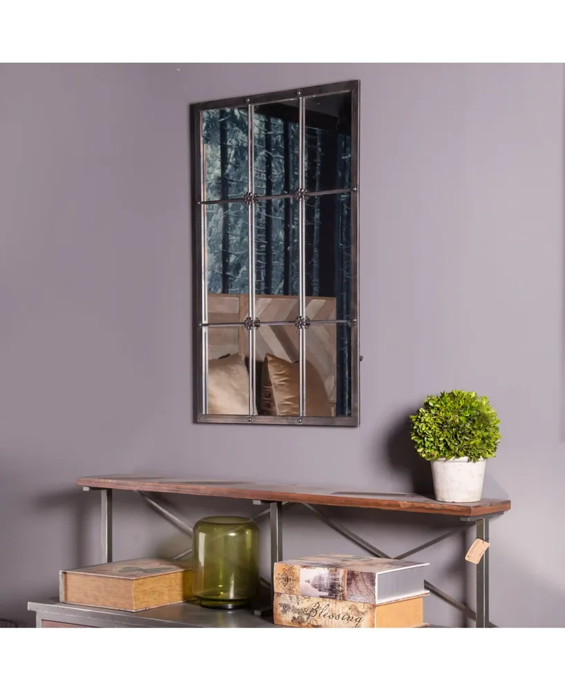 Luxen Home Metal Window Frame Wall Mirror