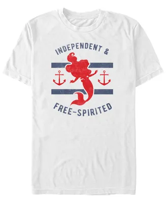 Disney Men's The Little Mermaid Free Spirited Silhouette Short Sleeve T-Shirt