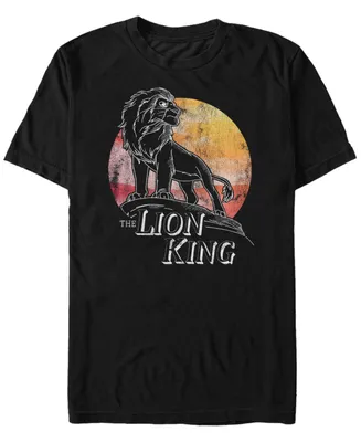 Disney Men's Lion King Simba The Wind Pride Rock Outline Short Sleeve T-Shirt