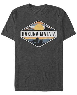 Disney Men's The Lion King Hakuna Matata Emblem Short Sleeve T-Shirt