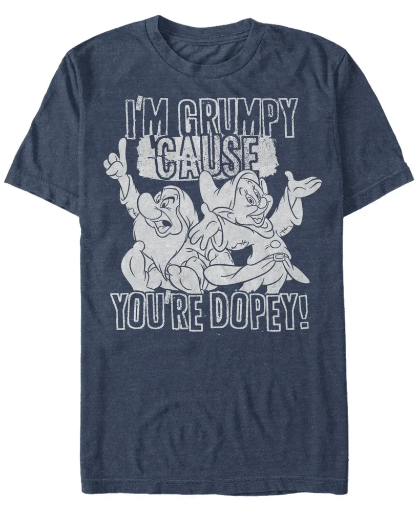 Disney Men's Snow White Grumpy Cause You're Dopey Short Sleeve T-Shirt