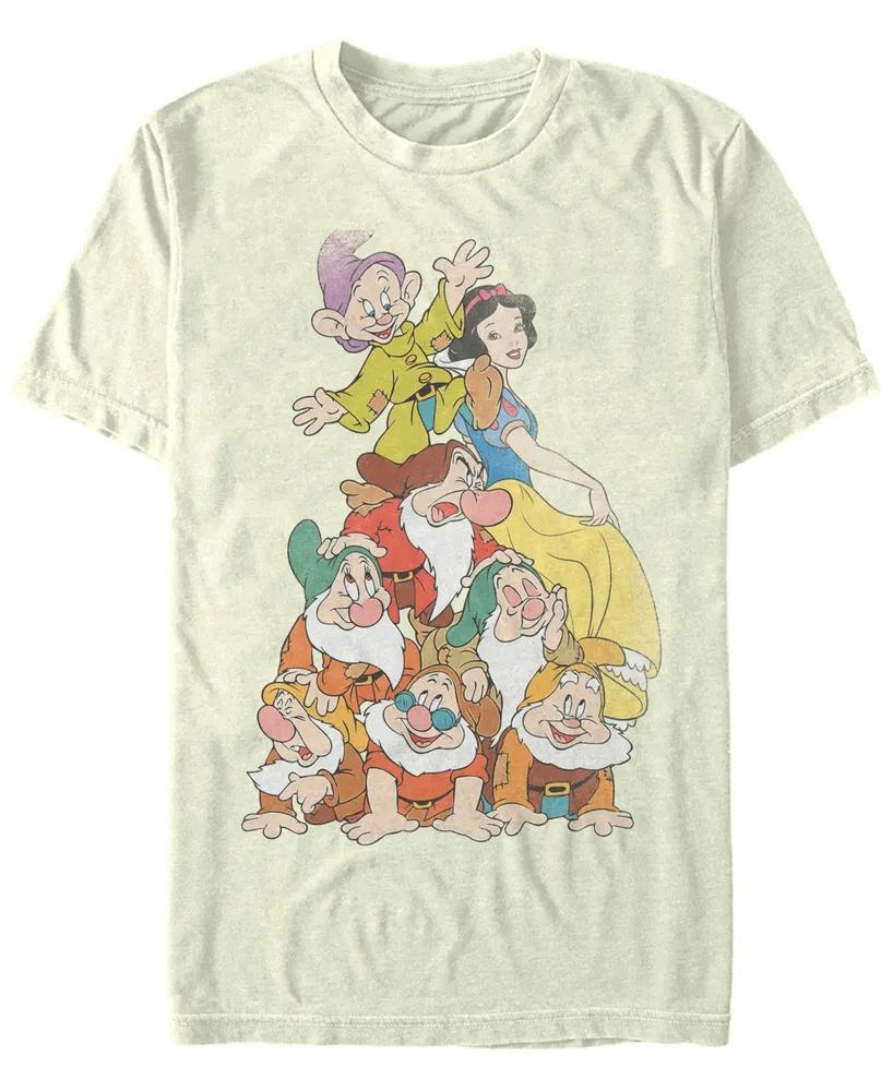 Disney Men's Snow White Seven Dwarf Stack Short Sleeve T-Shirt