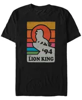 Disney Men's The Lion King Pride Rock Retro Line Art Poster Short Sleeve T-Shirt