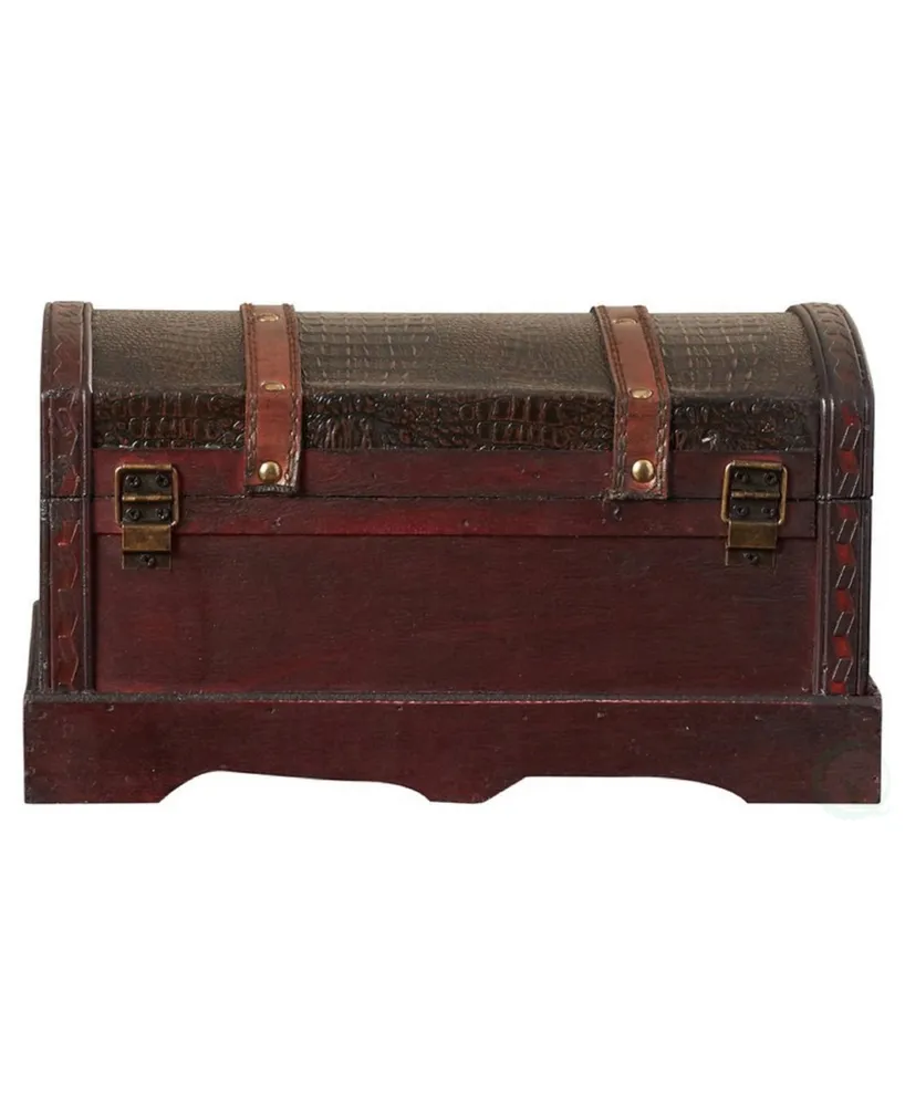 Vintiquewise Leather Wooden Chest