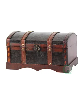 Vintiquewise Leather Wooden Chest
