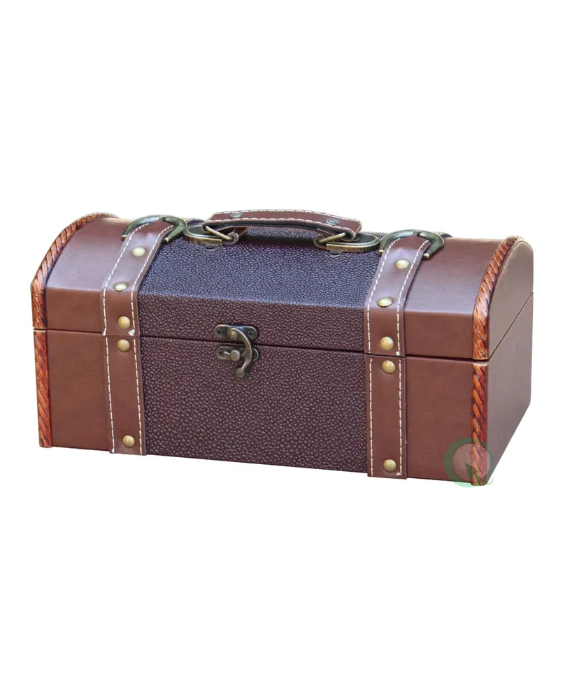 Vintiquewise Dresser Valet Leather Chest with Velvet Lining