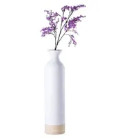 Uniquewise Cylinder Shaped Tall Spun Bamboo Floor Vase Glossy Lacquer Bamboo Collection