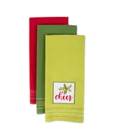 Design Imports Assorted Holiday Greetings Embellished Dishtowel Set