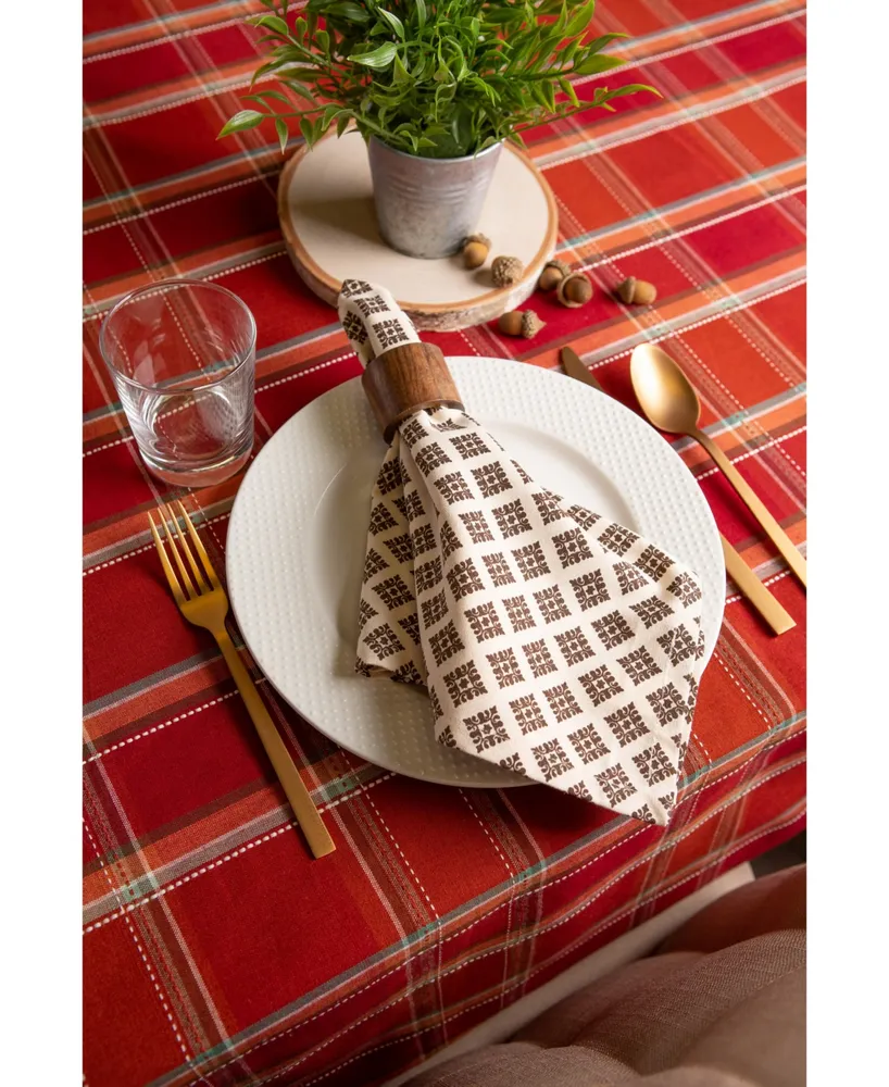 Design Imports Autumn Spice Plaid Tablecloth