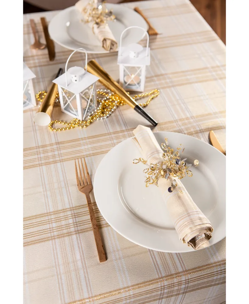 Design Imports Metallic Plaid Tablecloth