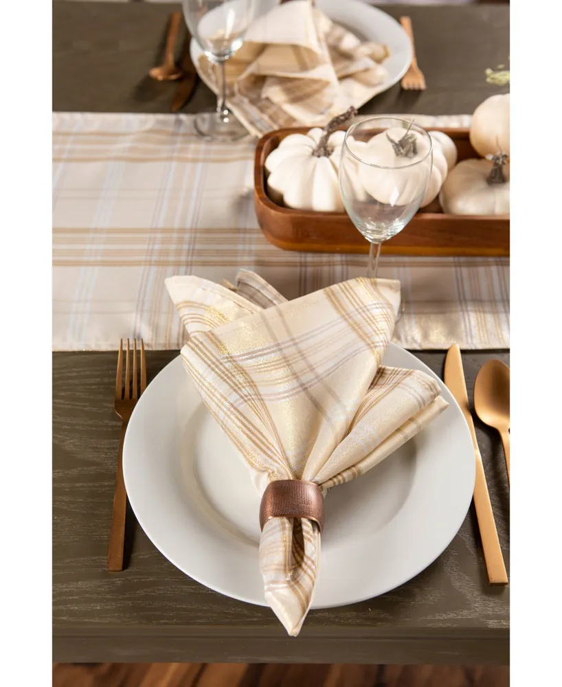 Design Imports Metallic Plaid Tablecloth