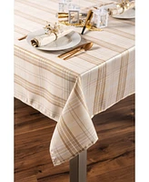 Design Imports Metallic Plaid Tablecloth