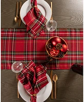 Design Imports Holiday Metallic Plaid Table Runner