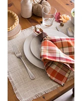 Design Imports Pumpkin Spice Plaid Napkin, Set of 6