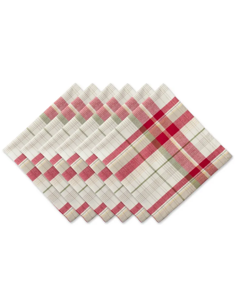 Design Imports Orchard Plaid Napkin Set